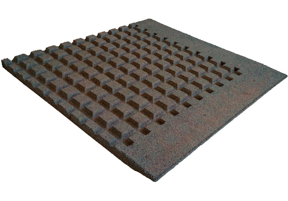 Losas de Caucho Kidplay 100 x 100 x 4 cm Bisel a dos lados Color Gris