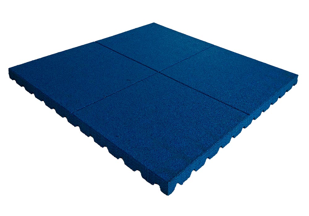 60 Losas de Caucho Kidplay 100 x 100 x 5 cm Azules