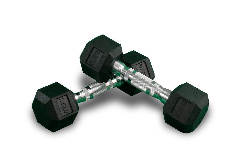 Mancuernas Hexagonales de Goma de 2.5 kg