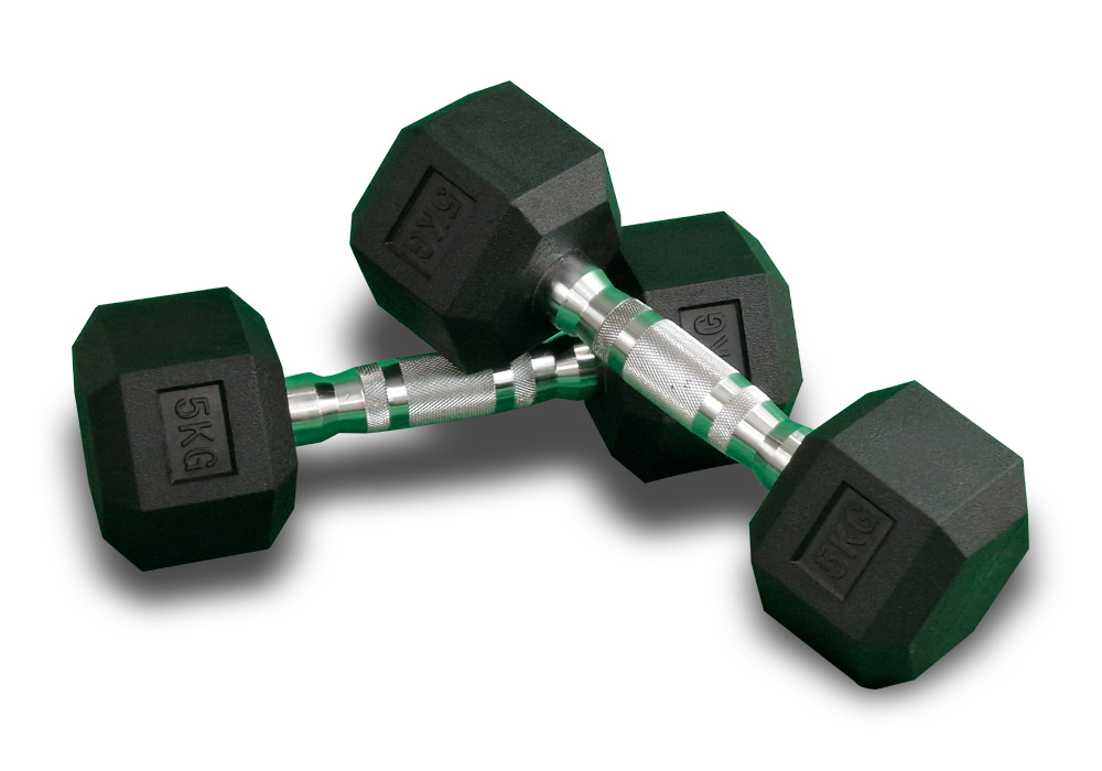 Mancuernas Hexagonales de Goma de 5 kg