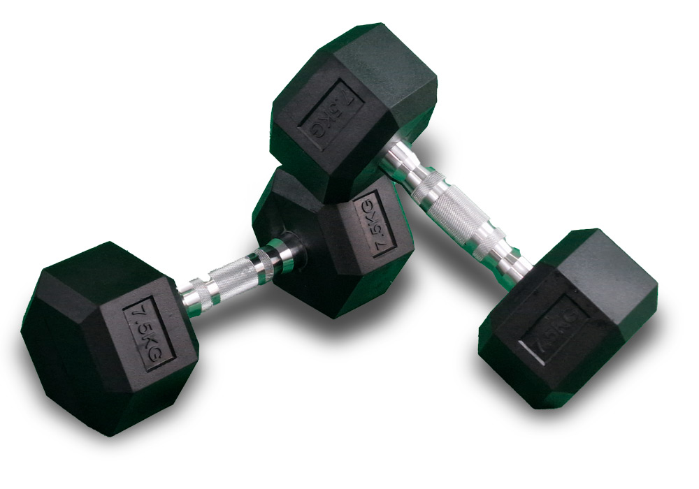 Mancuernas Hexagonales de Goma de 7.5 kg