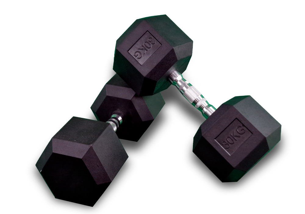 Mancuernas Hexagonales de Goma de 30 kg