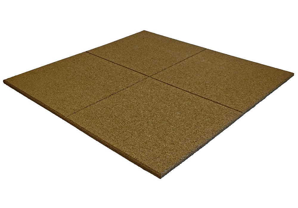Losas de Caucho Kidplay 100 x 100 x 2 cm Color Ocre