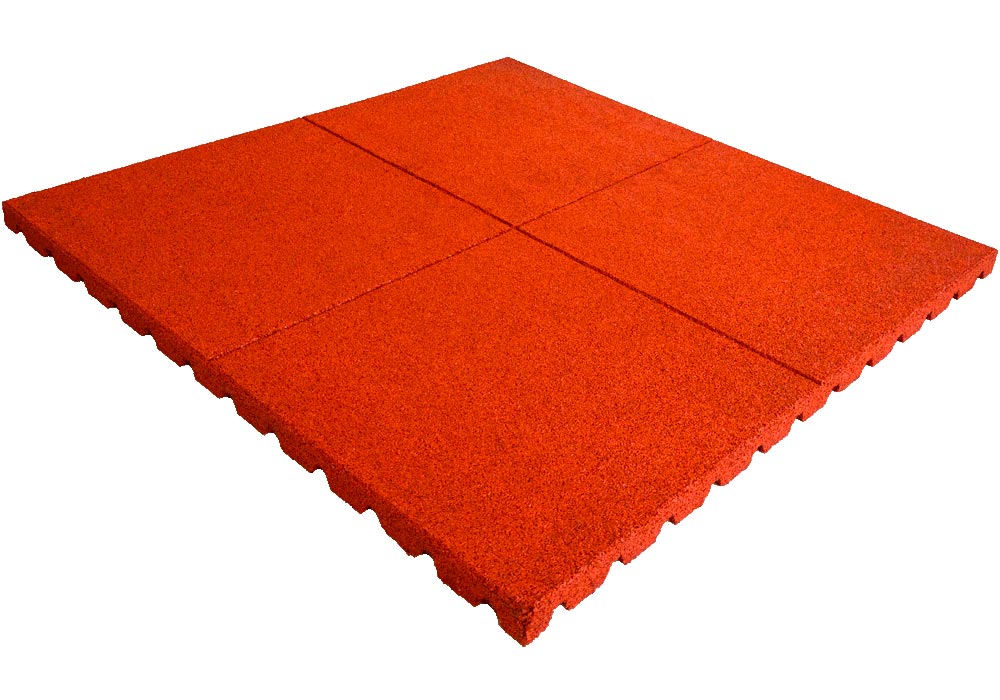 Losas de Caucho Kidplay 100 x 100 x 4 cm Color Rojo