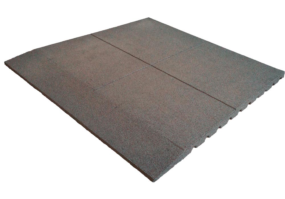 Losas de Caucho Kidplay 100 x 100 x 4 cm Bisel a un lado Color Gris