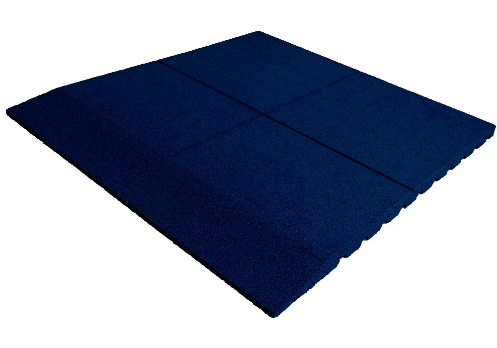 Losas de Caucho Kidplay 100 x 100 x 4 cm Bisel a un lado Color Azul