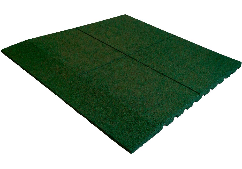 Losas de Caucho Kidplay 100 x 100 x 4 cm Bisel a un lado Color Verde