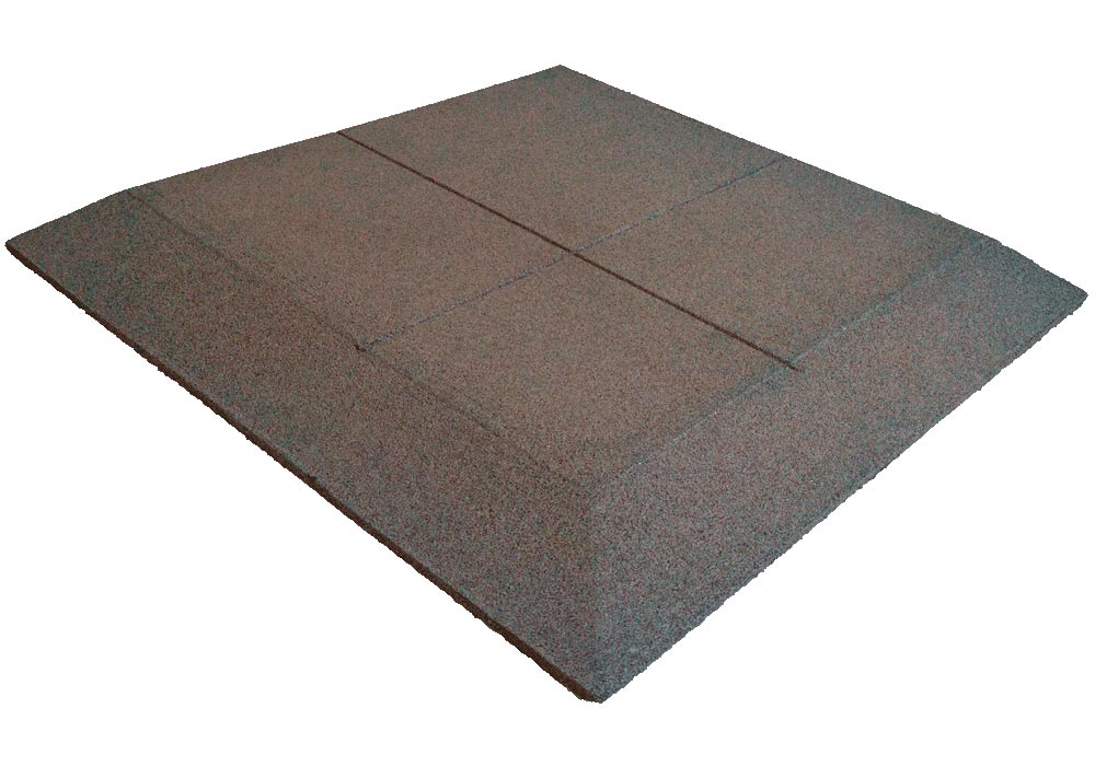 Losas de Caucho Kidplay 100 x 100 x 4 cm Bisel a dos lados Color Gris