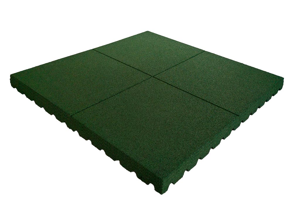 Losas de Caucho Kidplay 100 x 100 x 5 cm Verdes